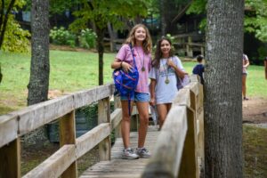 girls on bridge backpack