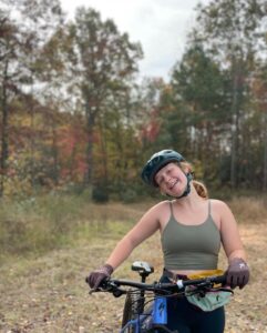 girl mountain biking