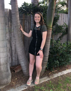 girl with palm tree